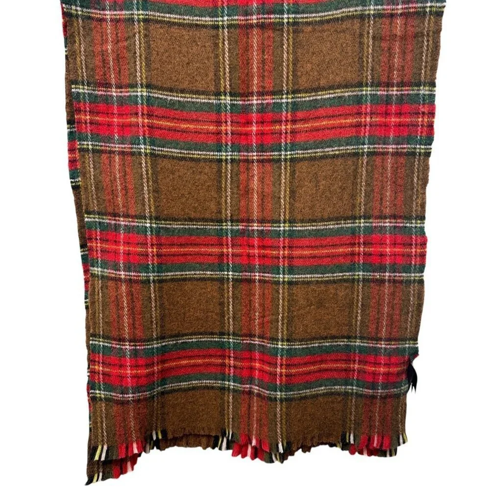 Zara Oversized Blanket Scarf Brown Tartan Plaid Cozy Winter Oblong 78